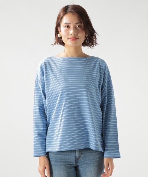 ORCIVAL（オーシバル）の「【ORCIVAL(オーシバル)】STRIPE BIGプルオーバー（Tシャツ/カットソー・レディース・ライトブルー/ブラック/ベージュ・FREE）」の13枚目の写真