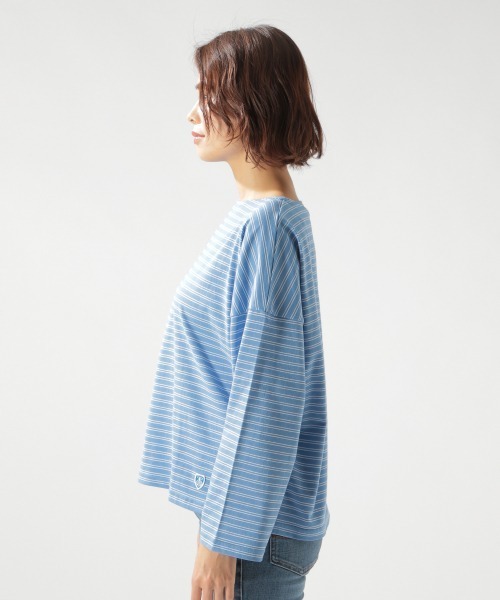 ORCIVAL（オーシバル）の「【ORCIVAL(オーシバル)】STRIPE BIGプルオーバー（Tシャツ/カットソー・レディース・ライトブルー/ブラック/ベージュ・FREE）」の14枚目の写真