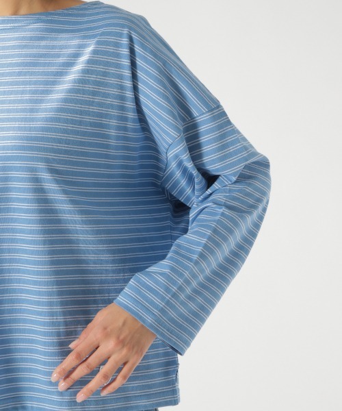 ORCIVAL（オーシバル）の「【ORCIVAL(オーシバル)】STRIPE BIGプルオーバー（Tシャツ/カットソー・レディース・ライトブルー/ブラック/ベージュ・FREE）」の17枚目の写真