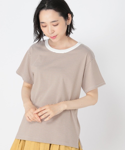 studio CLIP（スタディオクリップ）の「オーガニックコットンアソートTシャツ（Tシャツ/カットソー・レディース・オフホワイト/グリーン/ベージュ/ブラック/ブラウン・LARGE/MEDIUM）」の4枚目の写真