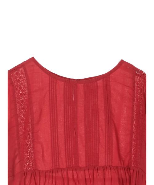CRAFT STANDARD BOUTIQUE(クラフトスタンダードブティック)の「切り替えレースフレンチスリーブブラウス(シャツ/ブラウス・レディース・ブラック/レッド/オフホワイト・FREE)」の14枚目の写真