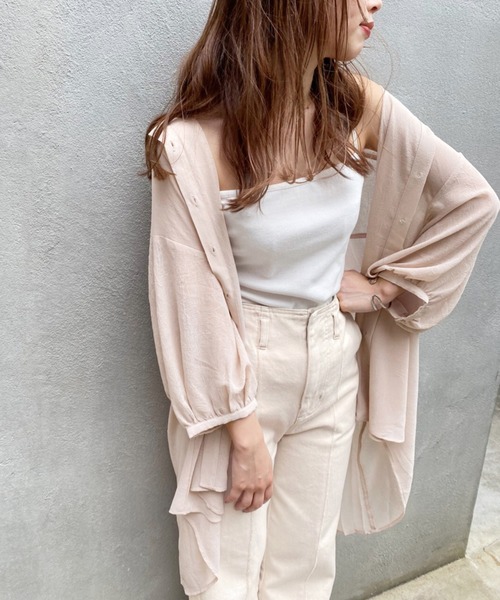 one after another NICE CLAUP（ワンアフターアナザーナイスクラップ）の「硫化ハイウエストパンツ（デニムパンツ・レディース・ピンクベージュ/パープル/アイボリー/ネイビー・SMALL/MEDIUM）」の20枚目の写真