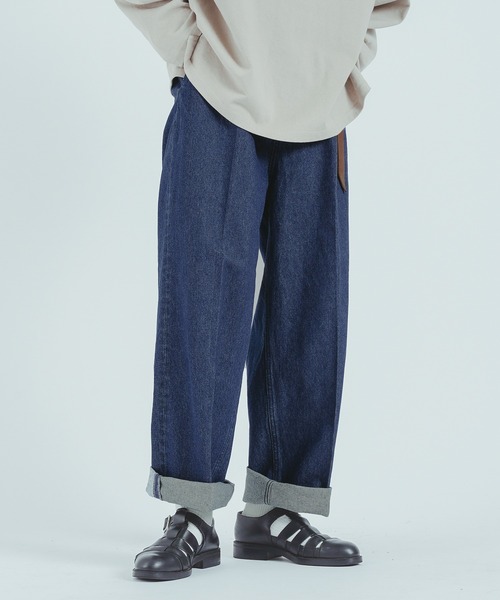 epnok(エプノック)の「センタープレスワイドデニム(その他パンツ・メンズ・ブラック/サックスブルー/インディゴブルー・MEDIUM/LARGE)」の1枚目の写真