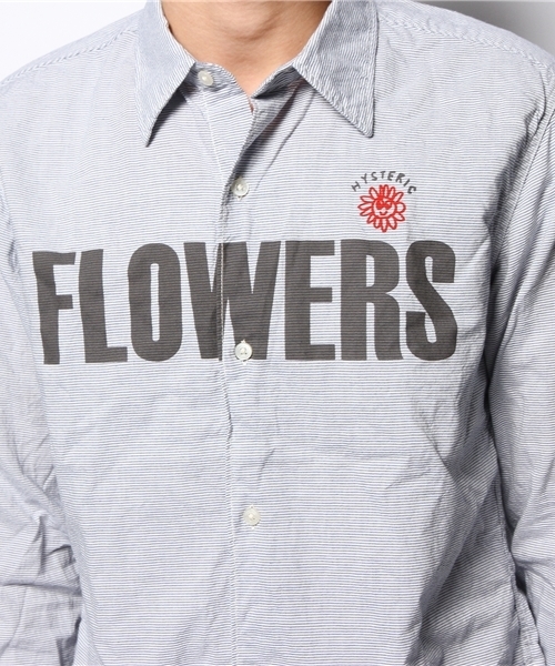 HYSTERIC GLAMOUR（ヒステリックグラマー）の「FLOWERS pt 長袖レギュラーSH（シャツ/ブラウス・メンズ・ホワイト/ブルー系その他/ネイビー・LARGE/SMALL/MEDIUM）」の11枚目の写真