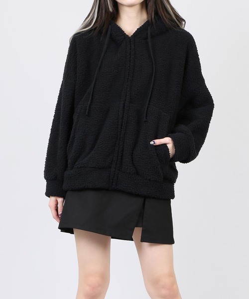 DING（ディング）の「DING/ボアパーカー（パーカー・レディース・ブラック/ブラウン/オフホワイト・FREE）」の3枚目の写真