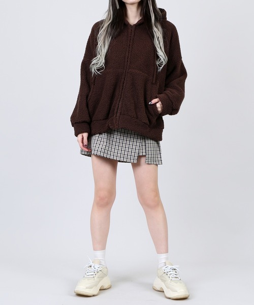 DING（ディング）の「DING/ボアパーカー（パーカー・レディース・ブラック/ブラウン/オフホワイト・FREE）」の7枚目の写真