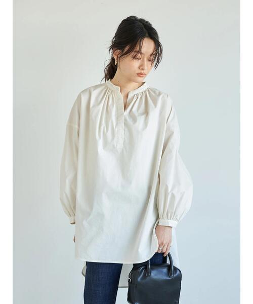 AMERICAN HOLIC(アメリカンホリック)の「イージーケアラウンドギャザーチュニック *(Tシャツ/カットソー・レディース・ストライプ/イエロー/アイボリー/ネイビー・FREE)」の6枚目の写真