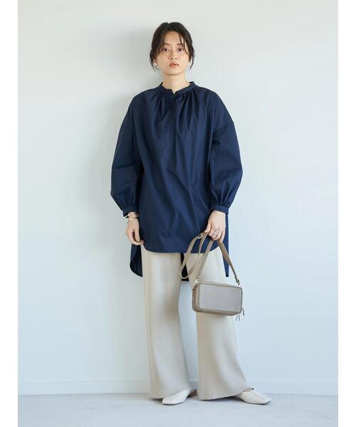 AMERICAN HOLIC(アメリカンホリック)の「イージーケアラウンドギャザーチュニック *(Tシャツ/カットソー・レディース・ストライプ/イエロー/アイボリー/ネイビー・FREE)」の22枚目の写真