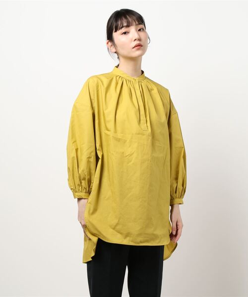 AMERICAN HOLIC(アメリカンホリック)の「イージーケアラウンドギャザーチュニック *(Tシャツ/カットソー・レディース・ストライプ/イエロー/アイボリー/ネイビー・FREE)」の9枚目の写真