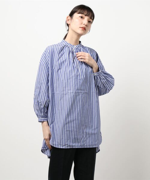 AMERICAN HOLIC(アメリカンホリック)の「イージーケアラウンドギャザーチュニック *(Tシャツ/カットソー・レディース・ストライプ/イエロー/アイボリー/ネイビー・FREE)」の11枚目の写真