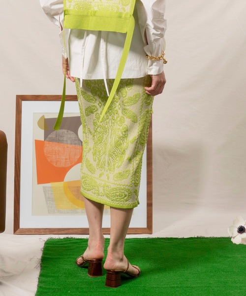 MAISON SPECIAL（メゾンスペシャル）の「ペイズリージャガードタイトスカート【MAISON SPECIAL/メゾンスペシャル】（スカート・レディース・ブルー/グリーン・FREE）」の7枚目の写真