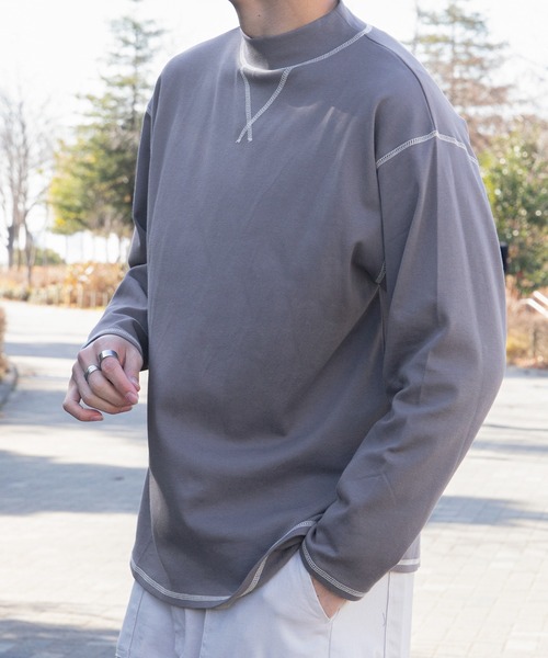 PairPair(ペアペア)の「配色ステッチロンT(ユニセックス)(Tシャツ/カットソー・レディース・スミクロ/アイボリー/オレンジ・MEDIUM/LARGE)」の13枚目の写真