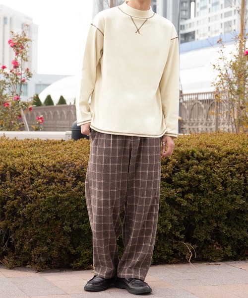 PairPair(ペアペア)の「配色ステッチロンT(ユニセックス)(Tシャツ/カットソー・レディース・スミクロ/アイボリー/オレンジ・MEDIUM/LARGE)」の11枚目の写真