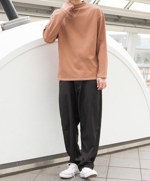 PairPair(ペアペア)の「配色ステッチロンT(ユニセックス)(Tシャツ/カットソー・レディース・スミクロ/アイボリー/オレンジ・MEDIUM/LARGE)」の18枚目の写真