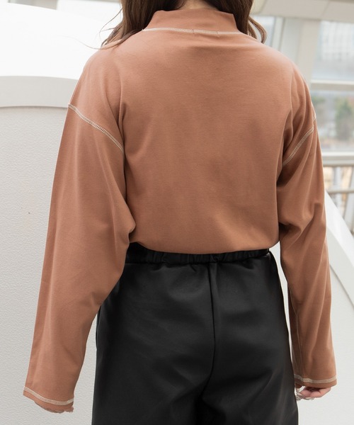 PairPair(ペアペア)の「配色ステッチロンT(ユニセックス)(Tシャツ/カットソー・レディース・スミクロ/アイボリー/オレンジ・MEDIUM/LARGE)」の22枚目の写真