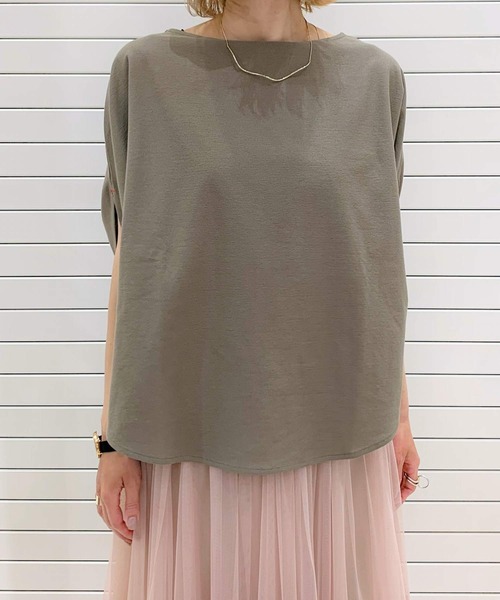 Q（キュー）の「アムンゼン変形Tシャツ（Tシャツ/カットソー・レディース・ホワイト/オリーブ/ブラック・MEDIUM）」の4枚目の写真