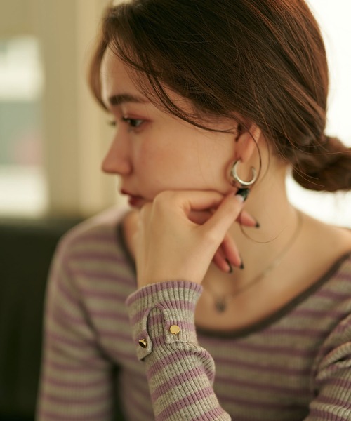 TINA：JOJUN（ティーナジョジュン）の「ボーダーニット TINA：JOJUN（ニット/セーター・レディース・レッド/グレー/ネイビー/グリーン・M）」の19枚目の写真