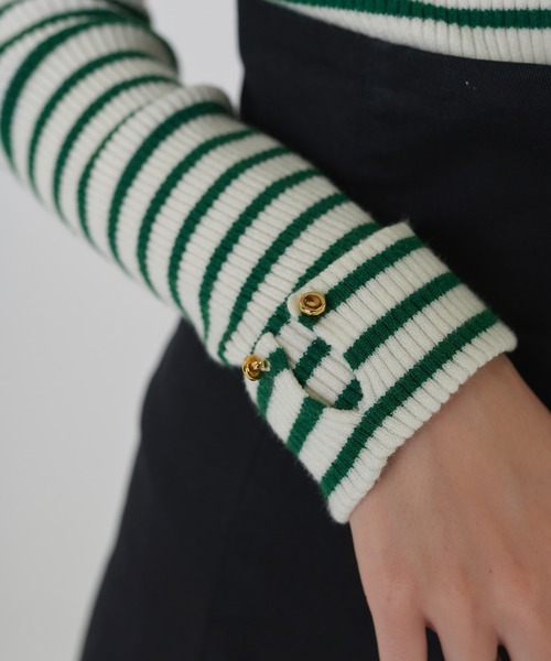 TINA：JOJUN（ティーナジョジュン）の「ボーダーニット TINA：JOJUN（ニット/セーター・レディース・レッド/グレー/ネイビー/グリーン・M）」の10枚目の写真