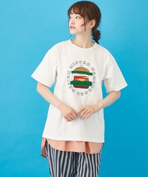 CUBE SUGAR（キューブシュガー）の「WEB限定USコットンBURGERモチーフTシャツユニセックス（Tシャツ/カットソー）」