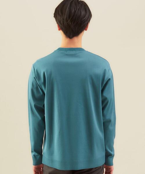 WORK TRIP OUTFITS GREEN LABEL RELAXING(ワークトリップアウトフィッツグリーンレーベル リラクシング)の「O店< 機能 / 手洗い可・抗菌 > WTO ガスCO ニットライク クルーネック カットソー(Tシャツ/カットソー・メンズ・ブラック/ベージュ/ターコイズブルー・SMALL/MEDIUM/LARGE/X-LARGE)」の11枚目の写真