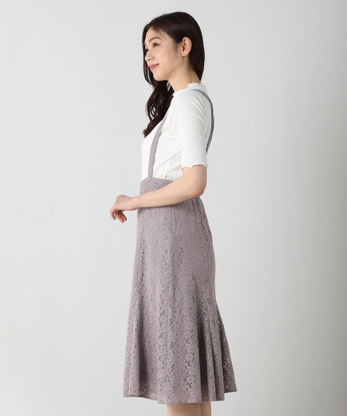 Honeys（ハニーズ）の「サス付レーススカート（スカート・レディース・アイボリー/ブルー系その他/ブラック/グレー・M/S/L）」の5枚目の写真