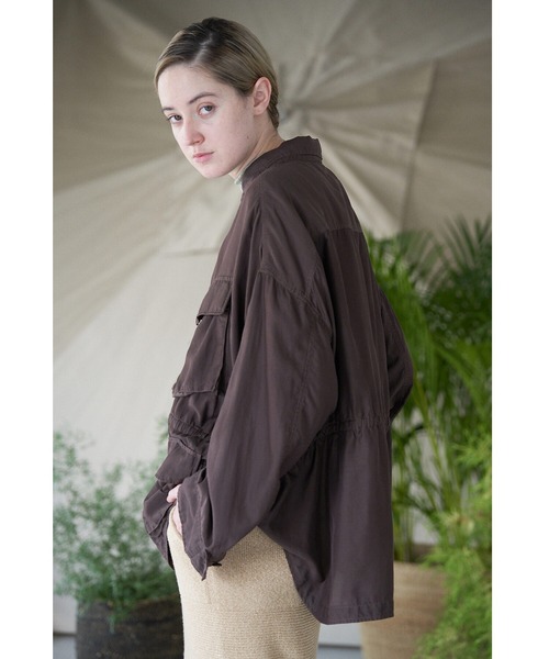 unfil アンフィル シルク＆コットンツイル ミリタリージャケット unfil アンフィル シルク＆コットンツイル ミリタリージャケット