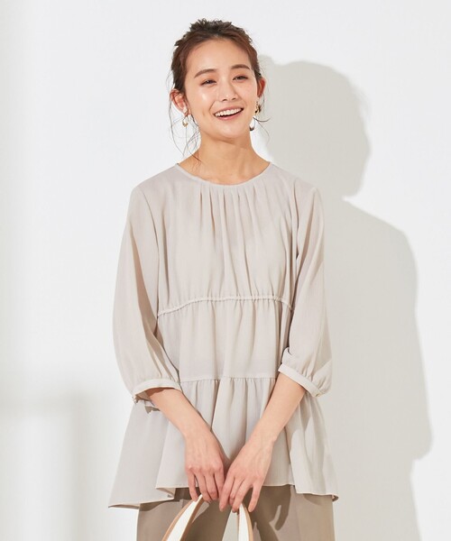 ANY SIS(エニィスィス)の「【洗える】ティアードギャザー ブラウス(シャツ/ブラウス・レディース・ホワイト系/ライラック系/ベージュ系・4)」の3枚目の写真