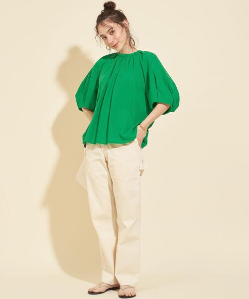 BEAUTY&YOUTH UNITED ARROWS（ビューティーアンドユースユナイテッドアローズ）の「BY∴ コットンボイルギャザーボリューム6分袖ブラウス -ウォッシャブル-（シャツ/ブラウス・レディース・ホワイト/ブラック/ケリー・FREE）」の21枚目の写真