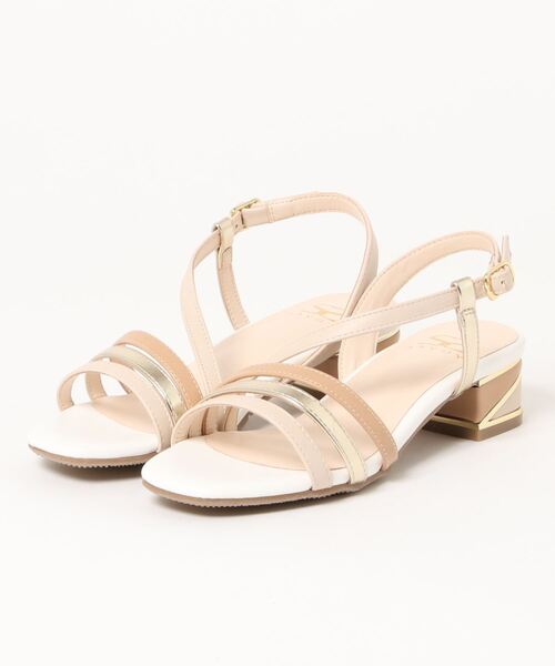 SAVOY（サボイ）の「【SAVOY】<2021SS>スクエアトゥストラップサンダル（サンダル・レディース・ベージュ/アイボリー/ネイビー・S/M/LL/L）」の2枚目の写真