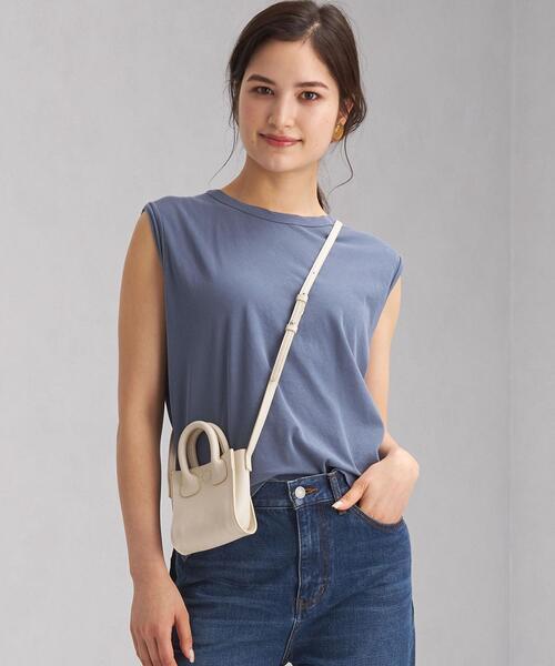 green label relaxing(グリーンレーベルリラクシング)の「SC STD スソスリット ノースリーブ Tシャツ(Tシャツ/カットソー・レディース・ホワイト/ライトブルー/ブラック/ブラウン/オリーブ/マスタード・FREE)」の1枚目の写真