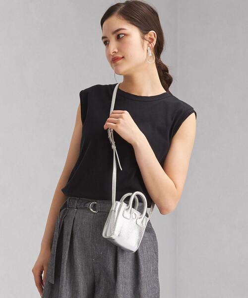 green label relaxing(グリーンレーベルリラクシング)の「SC STD スソスリット ノースリーブ Tシャツ(Tシャツ/カットソー・レディース・ホワイト/ライトブルー/ブラック/ブラウン/オリーブ/マスタード・FREE)」の3枚目の写真