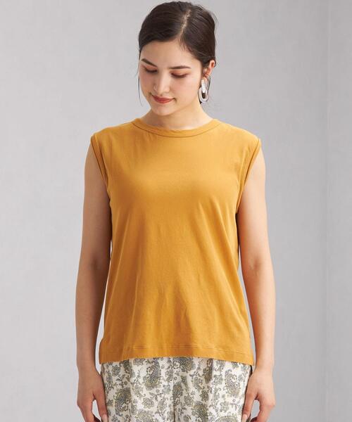 green label relaxing(グリーンレーベルリラクシング)の「SC STD スソスリット ノースリーブ Tシャツ(Tシャツ/カットソー・レディース・ホワイト/ライトブルー/ブラック/ブラウン/オリーブ/マスタード・FREE)」の11枚目の写真