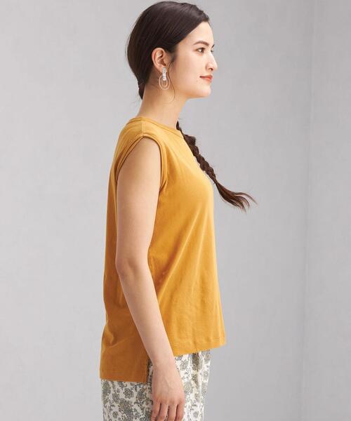 green label relaxing(グリーンレーベルリラクシング)の「SC STD スソスリット ノースリーブ Tシャツ(Tシャツ/カットソー・レディース・ホワイト/ライトブルー/ブラック/ブラウン/オリーブ/マスタード・FREE)」の19枚目の写真