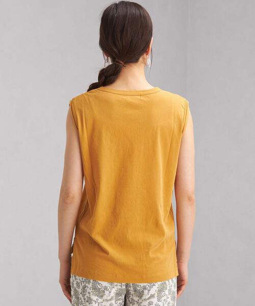 green label relaxing(グリーンレーベルリラクシング)の「SC STD スソスリット ノースリーブ Tシャツ(Tシャツ/カットソー・レディース・ホワイト/ライトブルー/ブラック/ブラウン/オリーブ/マスタード・FREE)」の15枚目の写真