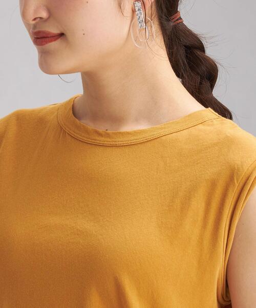 green label relaxing(グリーンレーベルリラクシング)の「SC STD スソスリット ノースリーブ Tシャツ(Tシャツ/カットソー・レディース・ホワイト/ライトブルー/ブラック/ブラウン/オリーブ/マスタード・FREE)」の13枚目の写真