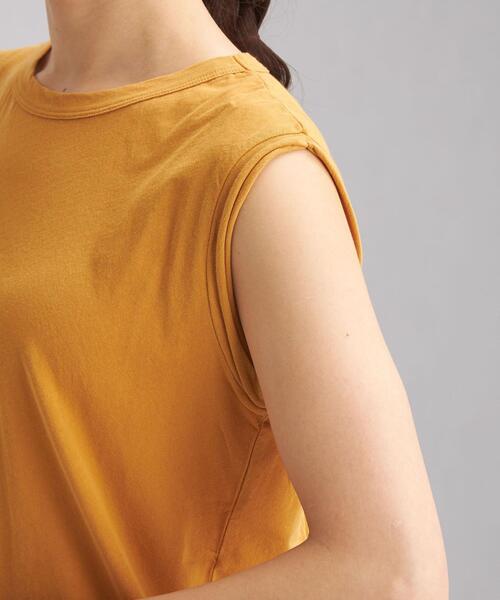 green label relaxing(グリーンレーベルリラクシング)の「SC STD スソスリット ノースリーブ Tシャツ(Tシャツ/カットソー・レディース・ホワイト/ライトブルー/ブラック/ブラウン/オリーブ/マスタード・FREE)」の7枚目の写真