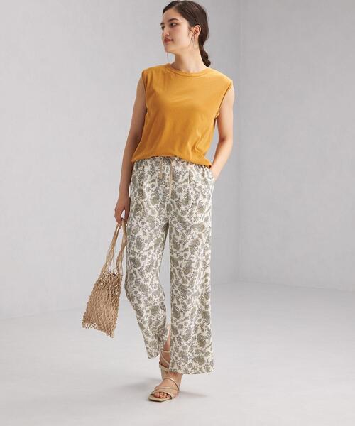 green label relaxing(グリーンレーベルリラクシング)の「SC STD スソスリット ノースリーブ Tシャツ(Tシャツ/カットソー・レディース・ホワイト/ライトブルー/ブラック/ブラウン/オリーブ/マスタード・FREE)」の17枚目の写真