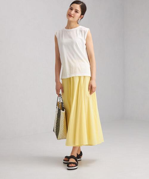 green label relaxing(グリーンレーベルリラクシング)の「SC STD スソスリット ノースリーブ Tシャツ(Tシャツ/カットソー・レディース・ホワイト/ライトブルー/ブラック/ブラウン/オリーブ/マスタード・FREE)」の16枚目の写真