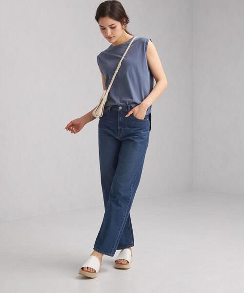 green label relaxing(グリーンレーベルリラクシング)の「SC STD スソスリット ノースリーブ Tシャツ(Tシャツ/カットソー・レディース・ホワイト/ライトブルー/ブラック/ブラウン/オリーブ/マスタード・FREE)」の14枚目の写真