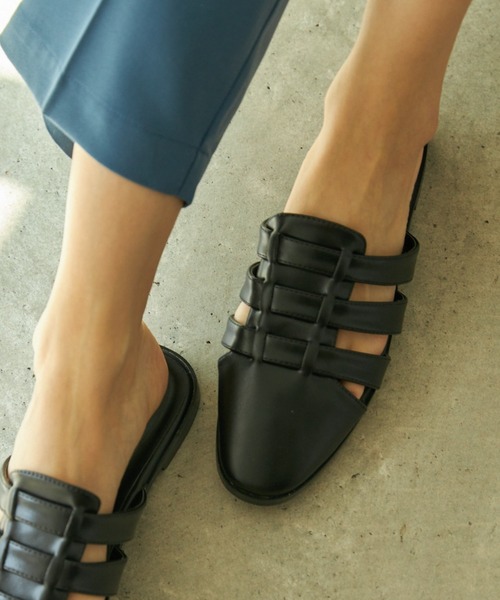 VACANCY（ヴァカンシー）の「メッシュフラットサンダル（サンダル・レディース・ブラック/アイボリー・S/M/L）」の12枚目の写真