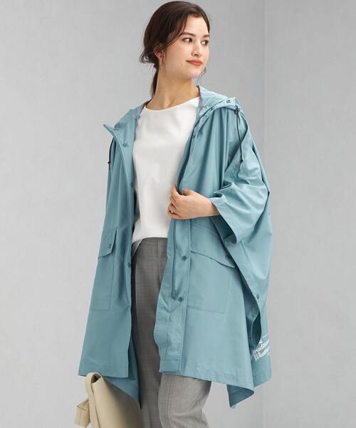 Traditional Weatherwear(トラディショナルウェザーウェア)の「【WORK TRIP OUTFITS】【 Traditional Weatherwear 】★WTO レイン パーカー ポンチョ(レインコート/ポンチョ・レディース・ライトブルー/ベージュ・FREE)」の1枚目の写真
