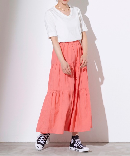 PICCIN(ピッチン)の「【日本製】V衿ドライタッチTシャツ(Tシャツ/カットソー・レディース・ブラック/オフホワイト/ブルー・M)」の22枚目の写真