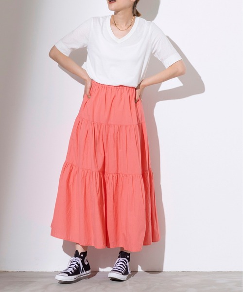 PICCIN(ピッチン)の「【日本製】V衿ドライタッチTシャツ(Tシャツ/カットソー・レディース・ブラック/オフホワイト/ブルー・M)」の19枚目の写真