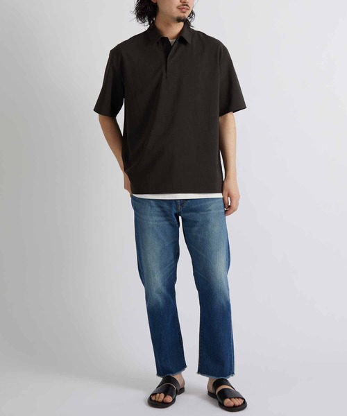 ADAM ET ROPE'(アダムエロペ)の「【Quickdry】接触冷感ソリッドポロシャツ/吸水速乾/伸縮性/イージーケア(ポロシャツ・メンズ・ブラック/グレー系その他・S/M/L)」の12枚目の写真