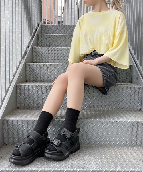 Figments（フィグメンツ）の「タイダイロゴTシャツ（Tシャツ/カットソー・レディース・パープル/イエロー/ブラック・FREE）」の16枚目の写真