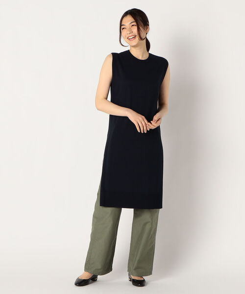 fredy emue（フレディエミュ）の「サマーロングベスト（ニット/セーター・レディース・ベージュ/ネイビー/キャメル・38）」の9枚目の写真