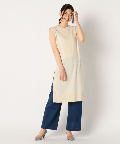 fredy emue（フレディエミュ）の「サマーロングベスト（ニット/セーター・レディース・ベージュ/ネイビー/キャメル・38）」の13枚目の写真