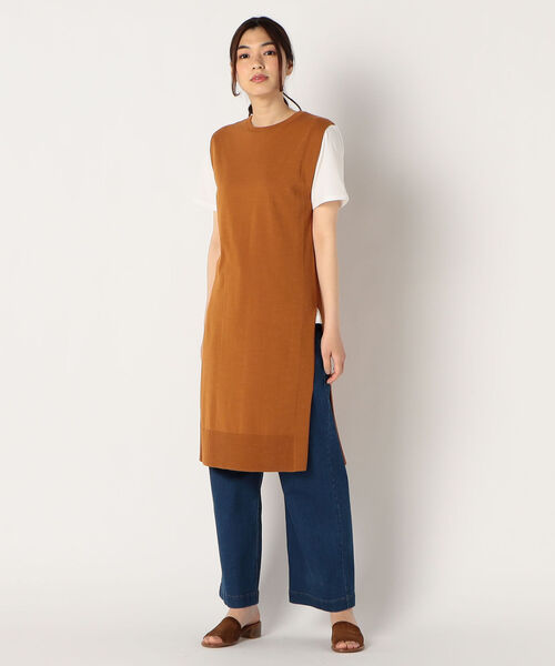 fredy emue（フレディエミュ）の「サマーロングベスト（ニット/セーター・レディース・ベージュ/ネイビー/キャメル・38）」の19枚目の写真