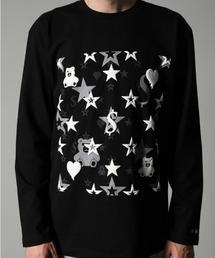 STUD MUFFIN | STUD MUFFIN/スタッドマフィン/コットン天竺 ベアハートマルチフォームプリント LS Tシャツ(Tシャツ/カットソー)