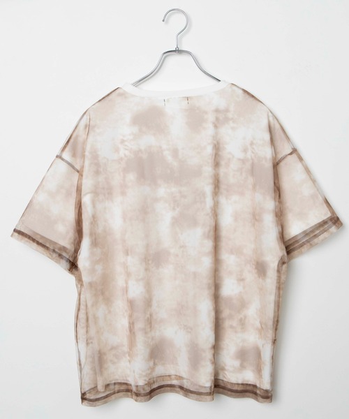 WEGO（ウィゴー）の「WEGO/タイダイチュールカレッジロゴTシャツ（Tシャツ/カットソー・レディース・ブルー/ブラウン・FREE）」の3枚目の写真